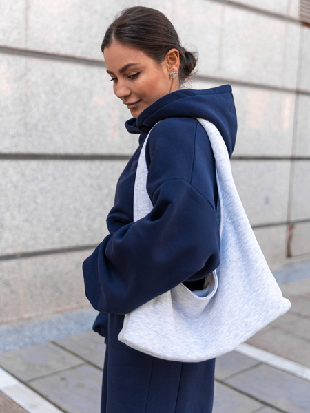 Sportowa TOREBKA z bawełnianego materiału szary melanż F107