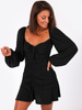 ROZKLOSZOWANA MARSZCZONA SUKIENKA czarna B174 k01