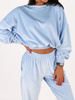 Welurowy dres komplet bluza + spodnie o luźnym kroju baby blue C114 k01