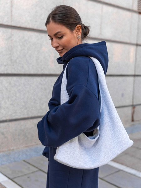 Sportowa TOREBKA z bawełnianego materiału szary melanż F107