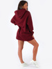 DRESOWA SUKIENKA BLUZA KANGURKA Z KAPTUREM bordowa B172 k01