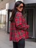 Oversizowa KOSZULA w kratę czerwoną wzór 1 X363