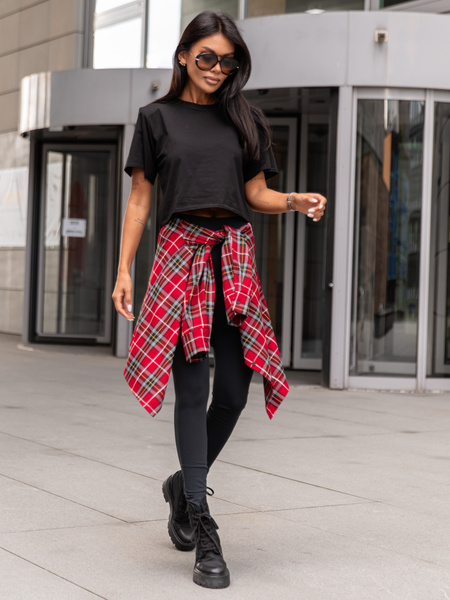 Obcisłe klasyczne LEGGINSY z lycry z efektem push up czarne X362
