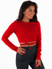 Elegancka bluzka sznurowana na plecach czerwona c363 k01