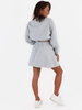 Komplet dresowy krótka bluza i spódnica szary c140 k01