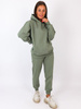Dresowy komplet bluza kangurka + luźne spodnie khaki b29 k01