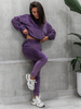 Welurowy KOMPLET dres bluza i spodnie fioletowy D566 k01
