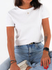Basic bawełniana bluzka t-shirt krótki rękaw biała c204 k01