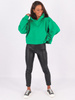 KRÓTKA DRESOWA BLUZA KANGURKA Z KAPTUREM zielona B166