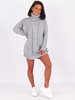 Sweter sukienka z golfem oversize szary k06