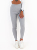 Bawełniane legginsy z prążkowanej dzianiny szare c418 k01