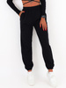 Luźne bawełniane dresowe spodnie dres czarne c338 k01