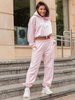 Dresowy bawełniany KOMPLET bluza kangurka z kapturem i spodnie klasyczny krój baby pink X305 k01
