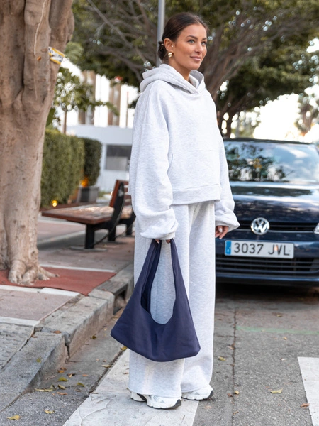 Sportowa TOREBKA z bawełnianego materiału navy blue F107