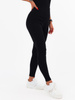 Bawełniane legginsy z prążka push up czarne c169 k01