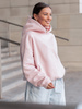 Dresowa bawełniana BLUZA z kapturem kangurka o klasycznym kroju baby pink X350