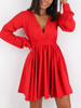 ROZKLOSZOWANA KOPERTOWA SUKIENKA czerwona A240 k01