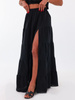 Długa muślinowa zwiewna maxi spódnica czarna b127 k01