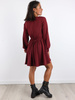 Rozkloszowana kopertowa sukienka bordowa a240 k01
