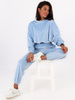 Welurowy dres komplet bluza + spodnie o luźnym kroju baby blue C114 k01