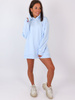 Dresowa oversizowa bluza z kapturem sukienka baby blue b23 k01