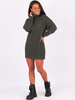 Sweter sukienka z golfem oversize khaki