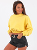 Dresowa krótka bluza ze ściągaczami żółta b32 k01