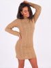 Sweter dopasowana sukienka warkocze oversize camel k08