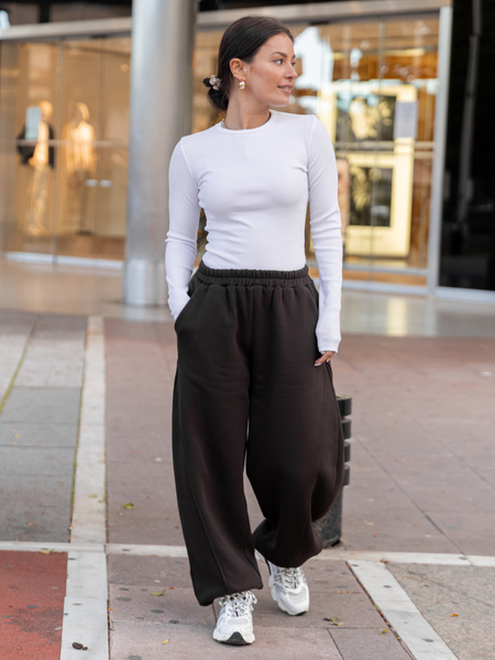 Bawełniana basicowa BLUZKA z prążkowanej dzianiny biała X513