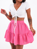 Muślinowa zwiewna mini spódnica różowa b106 kk01