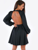 ROZKLOSZOWANA SUKIENKA GOŁE PLECY czarna B160 k01