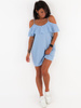 Sukienka hiszpanka opuszczana na ramiona baby blue c314 k01