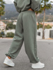 Dresowe bawełniane SPODNIE baggy khaki E643 k01