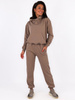 Dresowy komplet bluza z kapturem + spodnie cappuccino C110 k01
