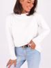 Basic bawełniana bluzka długi rękaw oversize biała B220 k01