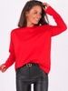 Basic bawełniana bluzka długi rękaw oversize czerwona B220 k01