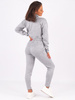 Swetrowy dres komplet bluza z golfem+spodnie szary b233 k01