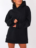 Dresowa oversizowa bluza z kapturem sukienka czarna b23 k01