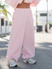Dresowe bawełniane SPODNIE baggy baby pink E643