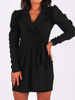 Elegancka sukienka krój marynarki czarna B272 k01