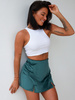 Spódnicospodnie z rozcięciami z elastycznego weluru zielone D260 k01