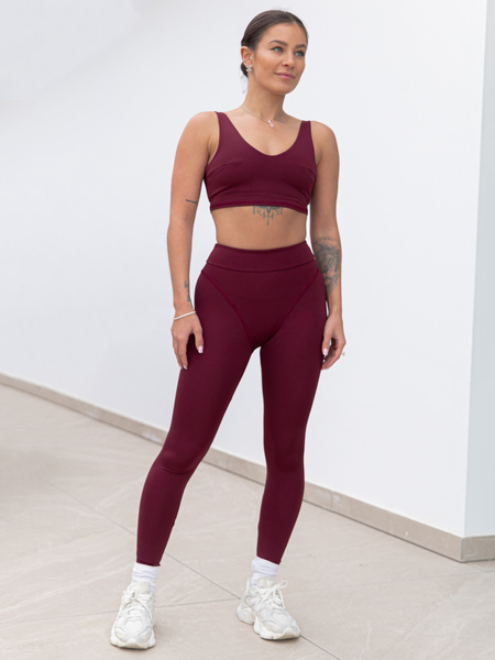 FITNESS / SIŁOWNIA / JOGA krótka BLUZKA – stanik sportowy na ramiączkach bordowa F105