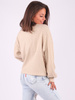 SWETER WARKOCZE NA GUZIKI OVERSIZE beżowy B190 k01
