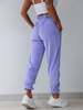 Luźne spodnie joggery z miękkiego weluru liliowe D270 k01