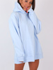 Dresowa oversizowa bluza z kapturem sukienka baby blue b23 k01