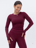 FITNESS / SIŁOWNIA / JOGA dopasowana BLUZKA z długim rękawem bordowa F101