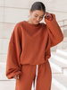 Dresowa bawełniana BLUZA oversize szeroka pumpkin orange X402 k01