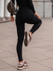 Dopasowane bawełniane SPODNIE LEGGINSY push up czarne D525 k01