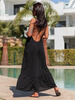 Zwiewna maxi SUKIENKA z odkrytymi plecami z dekoltem halter czarna X105 k01