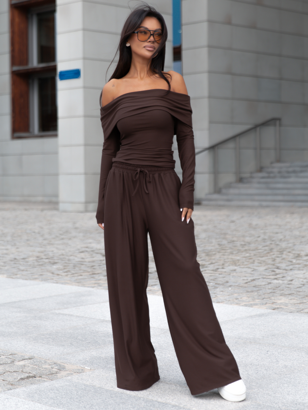 Zestaw wiskozowy X416 w kolorze brązowym